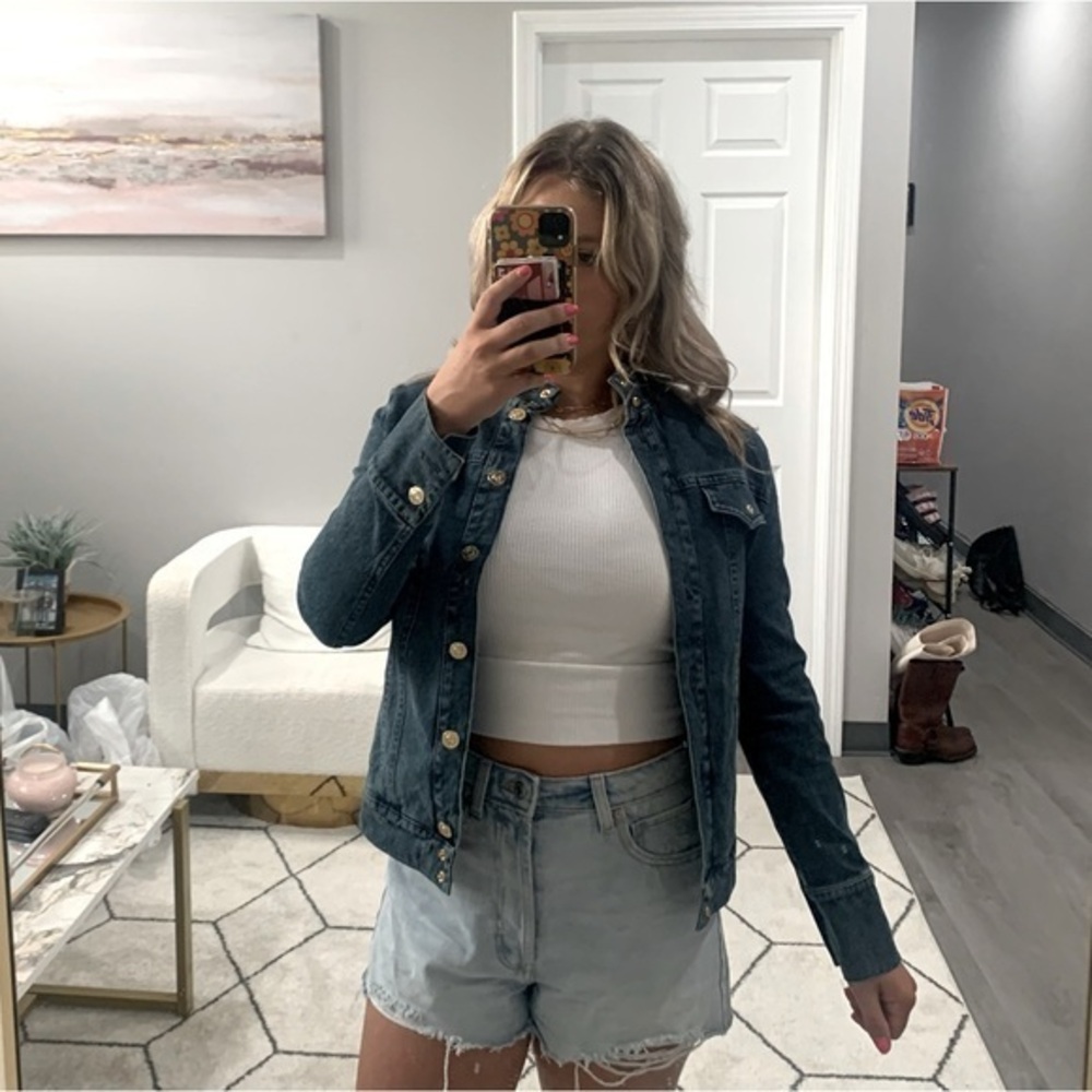 St John Denim Jacket Gold Buttons